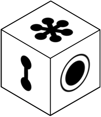 Observe the cube at the top; each side has a distinct image. Choose which of the six cubes below is a rotated version of the top cube. If none match, select 'None of these', or choose 'I don't know' if unsure.