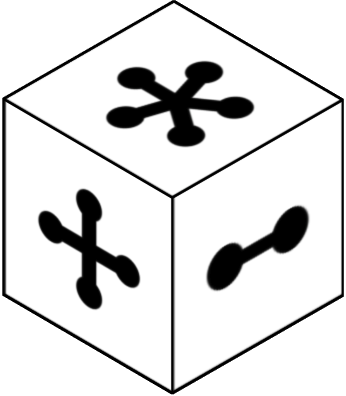 Observe the cube at the top; each side has a distinct image. Choose which of the six cubes below is a rotated version of the top cube. If none match, select 'None of these', or choose 'I don't know' if unsure.