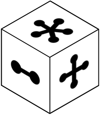 Observe the cube at the top; each side has a distinct image. Choose which of the six cubes below is a rotated version of the top cube. If none match, select 'None of these', or choose 'I don't know' if unsure.