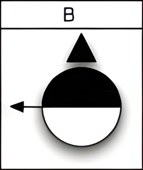 Which of the six figures below best fits in the missing field of the matrix?