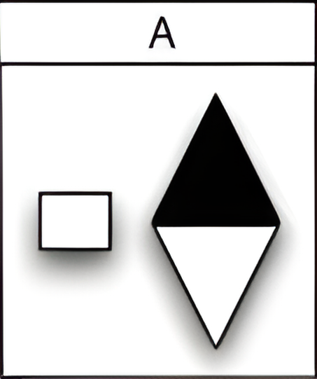 Which of the six figures below best fits in the missing field of the matrix?
