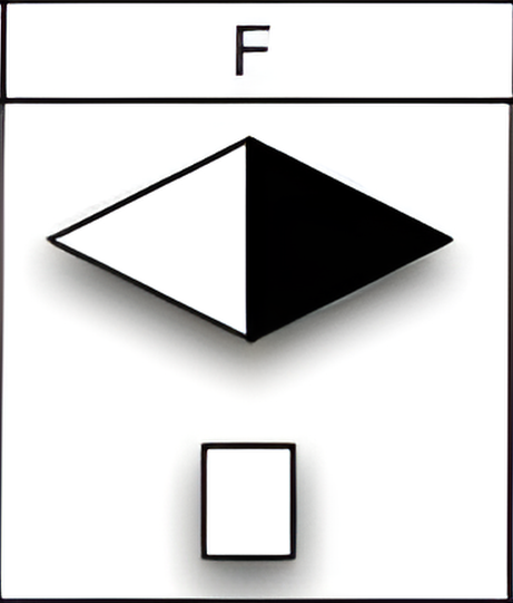 Which of the six figures below best fits in the missing field of the matrix?