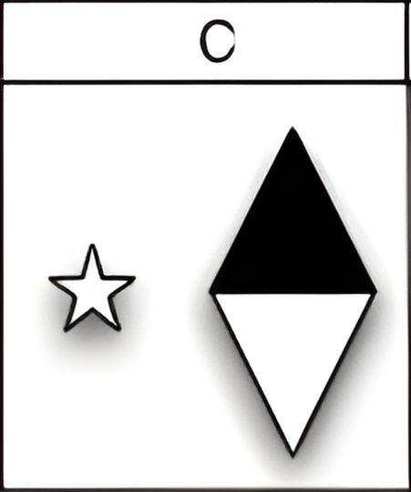 Which of the six figures below best fits in the missing field of the matrix?
