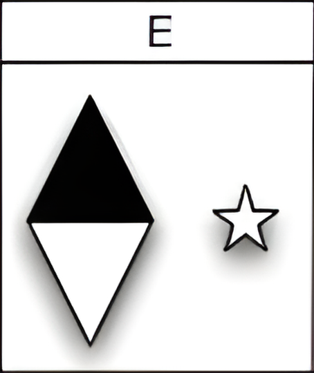 Which of the six figures below best fits in the missing field of the matrix?