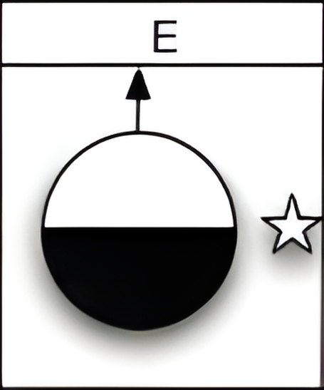 Which of the six figures below best fits in the missing field of the matrix?