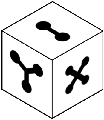 Observe the cube at the top; each side has a distinct image. Choose which of the six cubes below is a rotated version of the top cube. If none match, select 'None of these', or choose 'I don't know' if unsure.