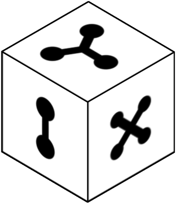 Observe the cube at the top; each side has a distinct image. Choose which of the six cubes below is a rotated version of the top cube. If none match, select 'None of these', or choose 'I don't know' if unsure.