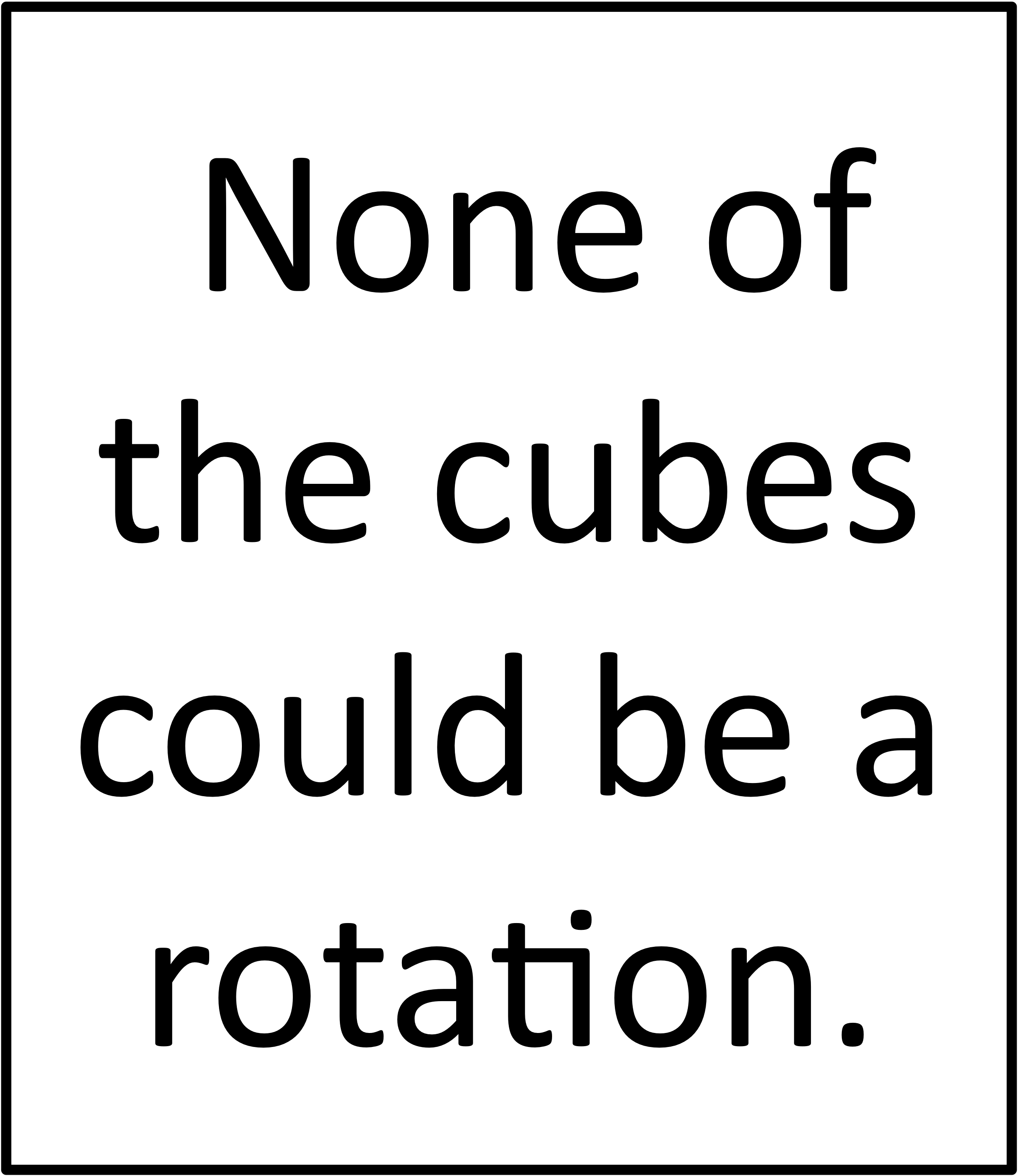 Observe the cube at the top; each side has a distinct image. Choose which of the six cubes below is a rotated version of the top cube. If none match, select 'None of these', or choose 'I don't know' if unsure.
