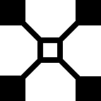 Which one of the five designs is least like the other four?